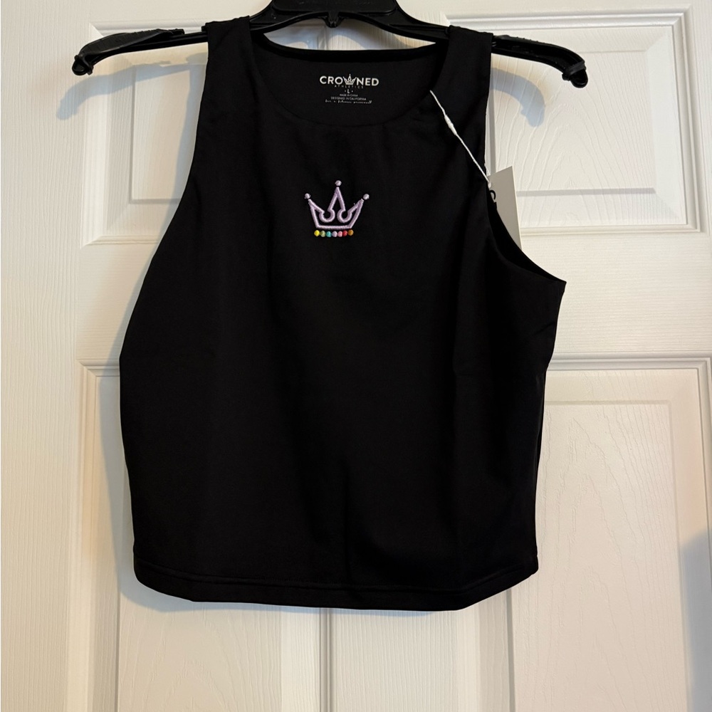 CROWNED POWER TANK TOP - BLACK